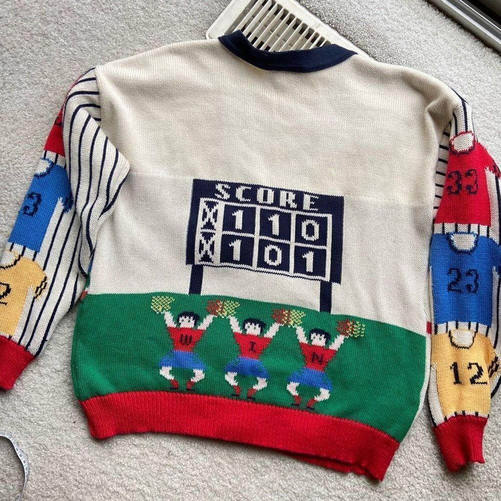 Vintage Ugly Sweater Game Day, Fall, Funky Tailgate, Teacher Knit All Over Print - Picture 10 of 11